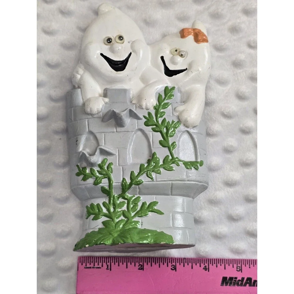 Vintage Halloween Ceramic Ghost Mold Googly Eyes Hand Painted 80s 90s Decoration